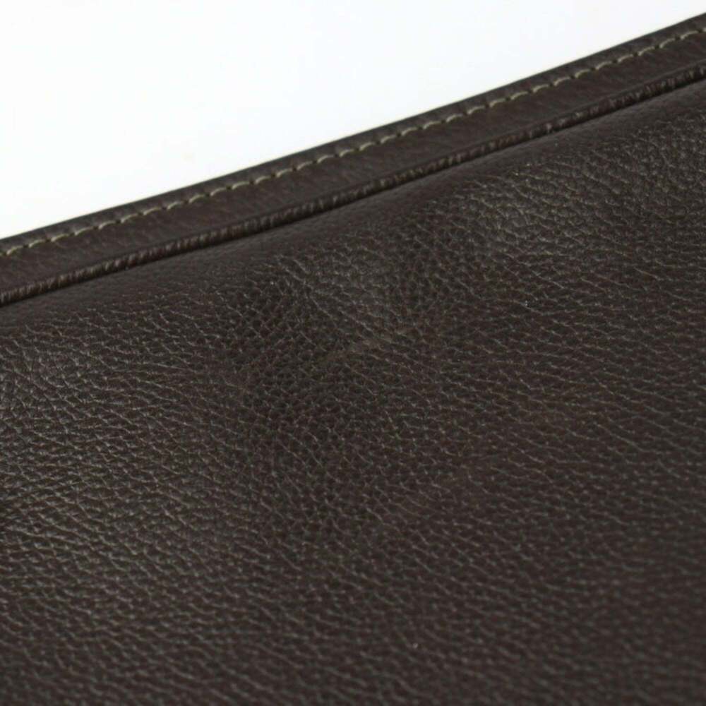 LOUIS VUITTON Authentic Brown Leather Clutch Bag - Picture 6 of 8